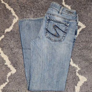 Silver Suki Jeans Light‎ Wash Faded Women's 33/32